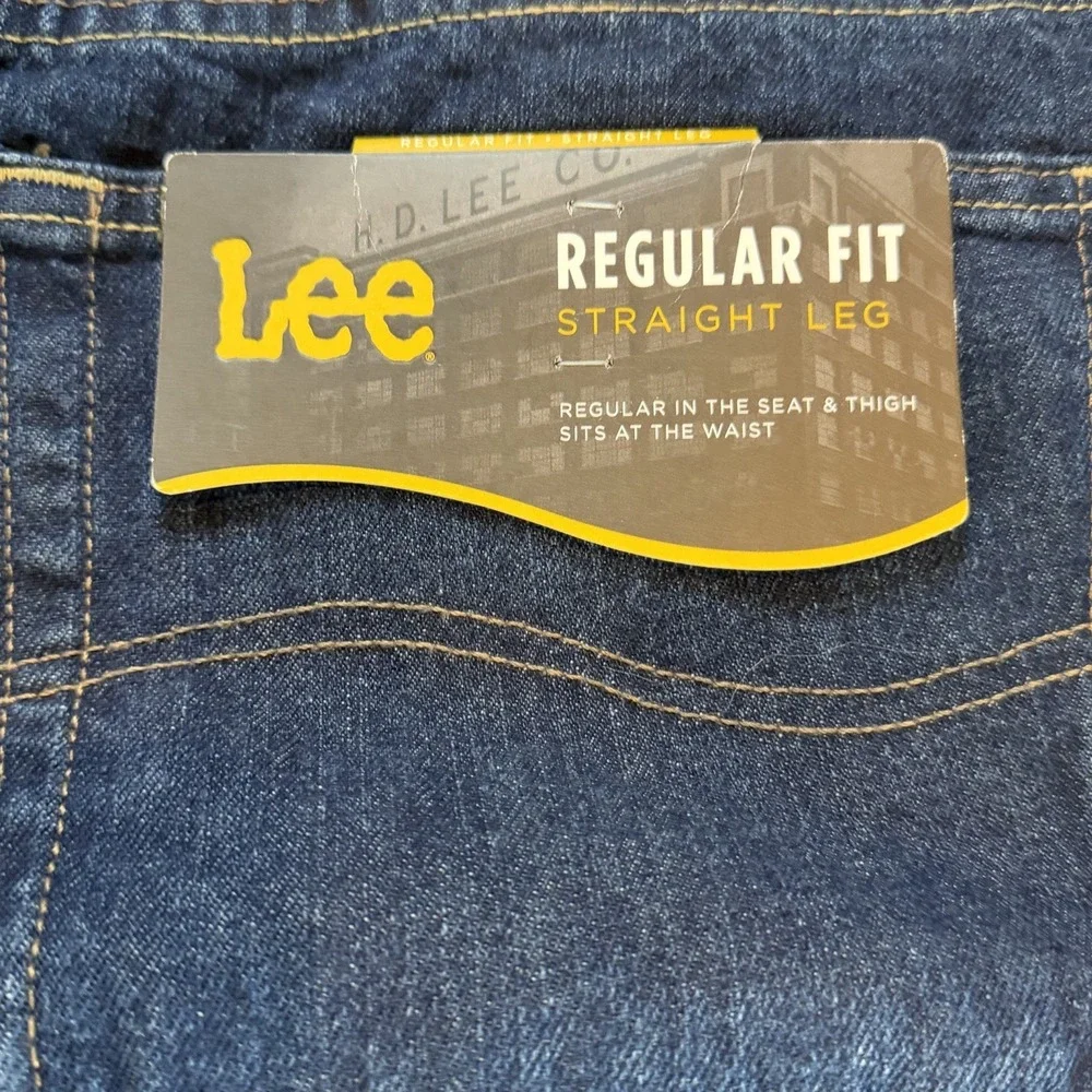 Lee Jeans Mens 50x29 Drifter Loose Fit Straight Leg Stretch Medium Blue Wash NWT